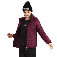 SANON Winter Women Warm Sport Padded Jacket Coat Ultralight Outdoor Clothes Outwear Slim Short Parka Portable Store In A Bag