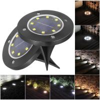 14pcs Solar Flat Buried Light Outdoor Garden Ground Waterproof Lamps 8 LED Lamp Beads Security Lighting Yard Floor Decoration