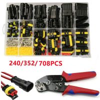 708/408/382/352/240/296/194/15pcs 1-6Pins HID Waterproof Connectors Car Marine Seal Electrical Wire Connector Plug Truck Harness