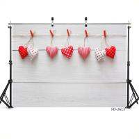 ARed Heart White Wooden Board Floor Backdrop Decor Baby Shower ทารกแรกเกิดการถ่ายภาพพื้นหลังสำหรับ Photocall Photo Studio PropsM