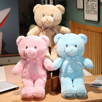 น่ารักตุ๊กตาหมีตุ๊กตาผ้าไหมริบบิ้นหมีนุ่มยัดไส้ของเล่นหมีของเล่นเด็กเด็กสาววันเกิด B Rinquedos แต่งงานสาวของขวัญ