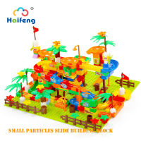 Marble Race Run Block Small Particles Compatible Building Blocks Plastic Funnel Slide DIY Assembly Bricks Toys For Children