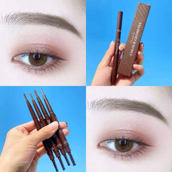 saleดินสอเขียนคิ้วรุ่นใหม่-กันน้ำ-double-eyebrow-pencil