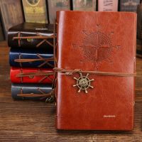 Retro Spiral Notebook Diary Notepad Vintage Pirate Anchors PU Leather Note Book Replaceable Stationery Gift Traveler Journal Note Books Pads