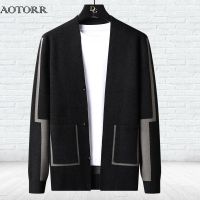 【YD】 Men Cardigan Sweater 2023 New Autum Fashion Knitted Korean Luxury Coats Jacket Male Top Grade Clothing