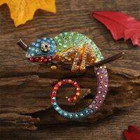 【YF】◙♤✧  Morkopela Large Chameleon Brooch Grade Enamel Pin Rhinestone Fashion Clothing Accessories Jewelry Brooches