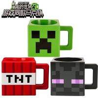 ของสะสมถ้วยน้ำเกมของเล่นแก้วกาแฟทรงสี่เหลี่ยมรูปหน้าเสื้อ Minecraft Creeper แก้วใส่เครื่องดื่ม