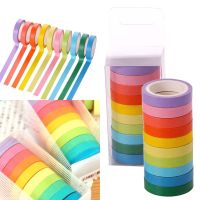 Washi Tape Set Of 10 Solid Colored Tape For DIY School Supplies Cat Notes Wall Stick Hooks Small Adhesives  Tape