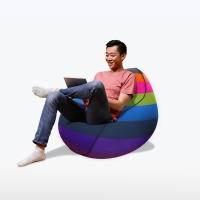 Yogibo Bean Bag บีนแบคเบาะนั่งเม็ดบีทอเนกประสงค์ รุ่น Lounger Rainbow Bright 75 x 75 x 75 ซม.