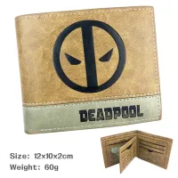 Venoms Deadpools เด็ก Dompet Koin กระเป๋าเงินใส่เหรียญทรงสั้น Dompet Koin พิมพ์การ์ตูนตัวอักษรกระเป๋าสตางค์สำหรับเด็กหญิงเด็กชายผู้ชายผู้หญิงเสื้อยืด PU หนังคลิปเงินอะนิเมะกระเป๋าเก็บบัตร Bifold/ซิป0000