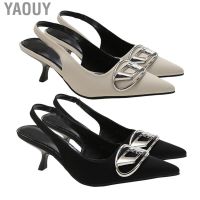 COD Yaouy Women High Heels  Fashionable Heel Sandals Pointed Close Toe Lightweight Ergonomic Design for Summer