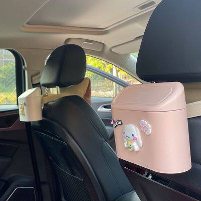 hot！【DT】✲  Kawaii Sanrios Anime Cinnamoroll Pompom Cartoon Car Hanging Garbage Can Inside The Storage