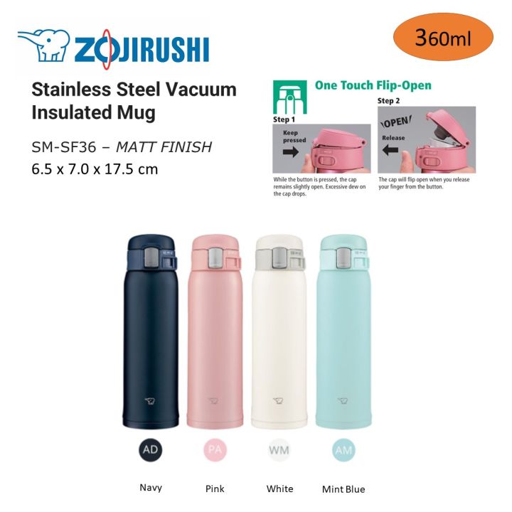 Zojirushi Travel Tumbler Bottle Mug SM Series 0.48L (17 oz) Smokey Blue New