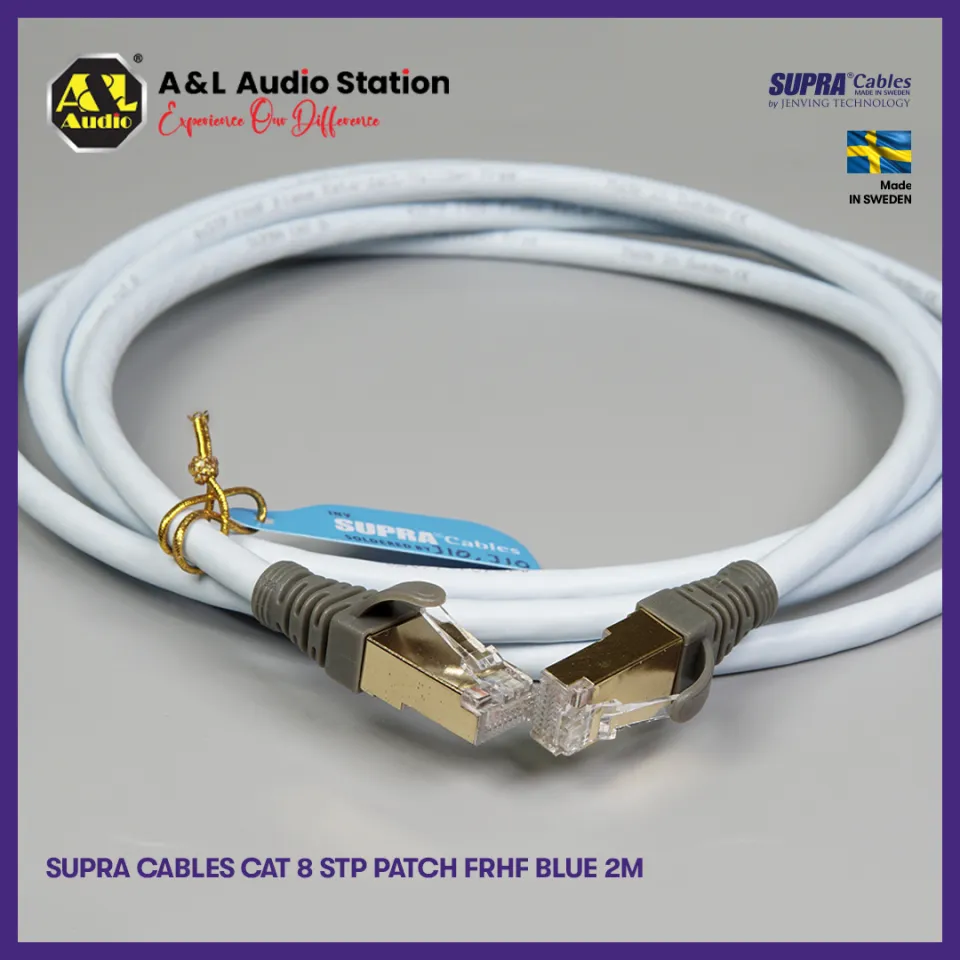 SUPRA CAT 8 STP PATCH FRHF BLUE 1M Patch Network Cable RJ45 LAN Ethernet HD  4K