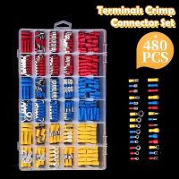 [HOT ZHKKZZLWWG 510] 480/300/280Pcs Assorted Spade Terminals Insulated Cable Connector สายไฟ Crimp Butt Ring ส้อมชุดแหวน Lugs ชุดรีด