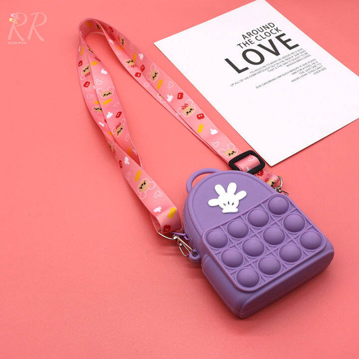 RR Pop It Bag New Messenger Bag Pop It Mini Bag For Kids Catoon Bag Pop