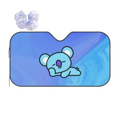 BTS BT21 KOYA แผ่นกรองแสงติดรถยนต์รถพับได้บังแดดที่บังแดดที่บังแดดด้านหน้ารถสะท้อนแสงกระบังแสง