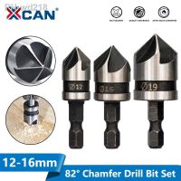 XCAN 82 Degrees Chamfer Drill Bit Set 12/16/19mm 5 Flute Wood working Drill Bit Cutter Countersink Drill Bit Set