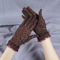 Protection Sun Travel Autumn and Spring Elegant Retro Hollow Sexy Print Leopard Thin 39;s Women Gloves Lace