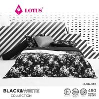 ชุดผ้าปูที่นอนพร้อมผ้านวม 3.5ฟุต Lotus รุ่น Black &amp; Whiteความละเอียด 490 เส้นด้าย