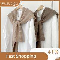 WUSUOGU สีทึบทึบ ผ้าคลุมไหล่ถักมีฮู้ด หนาขึ้น ผ้าขนสัตว์ขนแกะ หมวกสวมหัว ของใหม่ ทอธรรมดา อุปกรณ์เสริมโกธิค ฤดูหนาวในฤดูหนาว