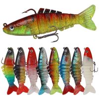 90mm 18g Soft Fishing Lure 8 Segment Artificial Luya Bait with Fishing Hook Jointed Crankbait Swimbait for Fishing Tackle LureLures Baits