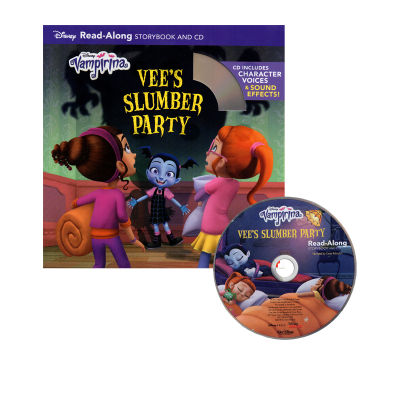 Original English vampirina vee S slumber party with CD Pajama Party Halloween D.isney independent reading audio picture book