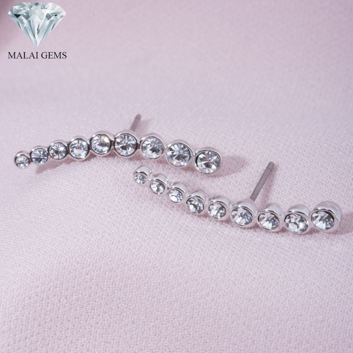 malai-gems-ต่างหูเพชร-เงินแท้-silver-925-เพชรสวิส-cz-เคลือบทองคำขาว-รุ่น-11010242-แถมกล่อง-ต่างหูcz-ต่างหูเงินแท้