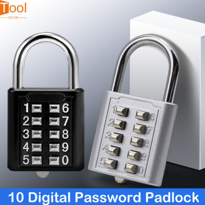 10หลักรหัสผ่านกุญแจคล้องแบบรหัสสังกะสีกระเป๋าเดินทางแบบลากสำหรับกระเป๋าเดินทางรหัสล็อคอัจฉริยะคีย์ Anti-Thieft ล็อค