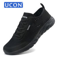 UCON รองเท้าผ้าใบแฟชั่นตาข่ายสำหรับผู้ชายเชือกผูกแบบระบายอากาศรองเท้าลำลองน้ำหนักเบารองเท้าผ้าใบสำหรับเดินรองเท้าผ้าใบลำลองตาข่ายสวมใส่สบายสำหรับผู้ชาย39-45