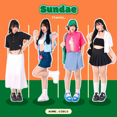 kome.girls เสื้อเชิ้ตทรงครอป รุ่น Sundae shirt