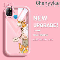 เคส Chenyyka สำหรับ Infinix Smart 5 Smart 6 Smart 7 Hot 10 Lite เคสกระแสแฟชั่นสีสันสดใสรูปโบว์รูปสัตว์เคสกรอบสีเคสกันกระแทกกล้อง