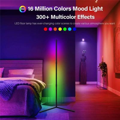 RGB Floor Lamp Standing Random Effects&amp;Solid Color Touch Sensitive Remote Dimmable LED Colorful Corner Light for Gaming Room