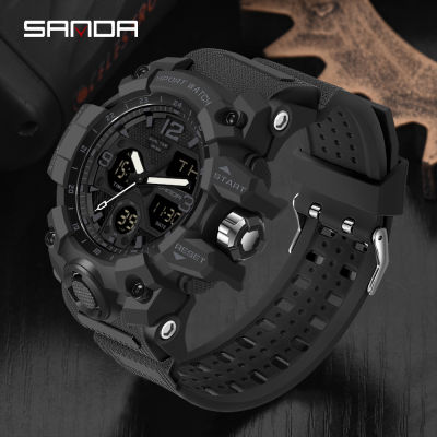 SANDA Top nd Sports Mens Watches Military Quartz Watch Man Waterproof Wristwatch for Men Clock shock relogios masculino 6030