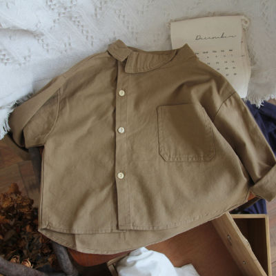 เด็กสาวเสื้อเสื้อผ้าเด็กสำหรับ U Nisex 2023ใหม่เด็กเสื้อกระเป๋าแข็งแขนยาวหลวมสบายๆเด็กท็อปส์