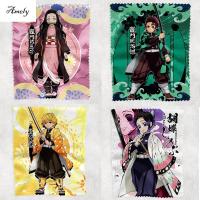 AMELY Fashion Kamado Nezuko Kamado Tanjirou ผ้าเช็ดแว่นผ้าทำความสะอาดทำความสะอาดกล้องผู้สังหารปีศาจ