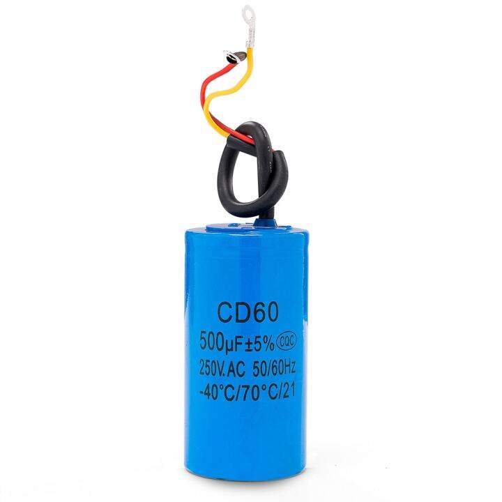 Cd60 500uf 250v Ac Starting Capacitor For Heavy Duty Electric Motor Air Compressor Red Yellow