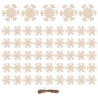 Christmas Decorations Snowflake Wooden Cutout Snowflake Wooden Chips Decorations Blank Snowflake Wooden Ornaments