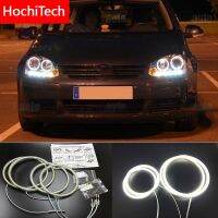 Hochitech ไฟ Led สีขาวสำหรับ Volkswagen Vw Golf 5 Mk5 2003-2009 Smd สว่างพิเศษไฟ Led รูปนางฟ้าชุดแหวนทรงกลดไฟส่องสว่างเวลากลางวัน Drl