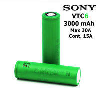 ถ่านชาร์จ แบตเตอรี่ Battery Sony VTC6 US18650VTC6 Rechargeable เบอร์ 18650 3.7v 3000 mAh High-Drain 30A (ของแท้ 100%)