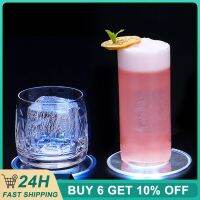 【CW】♞✺  2/1pcs Cup Coaster Plastic Table Lighting Mats Ultra-Thin Led Cocktail Flash Bar