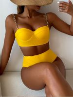 hotx 【cw】 Chain Bikinis 2022 Push Up Swimsuit Waist Swimwear Female Bathing Beachwear