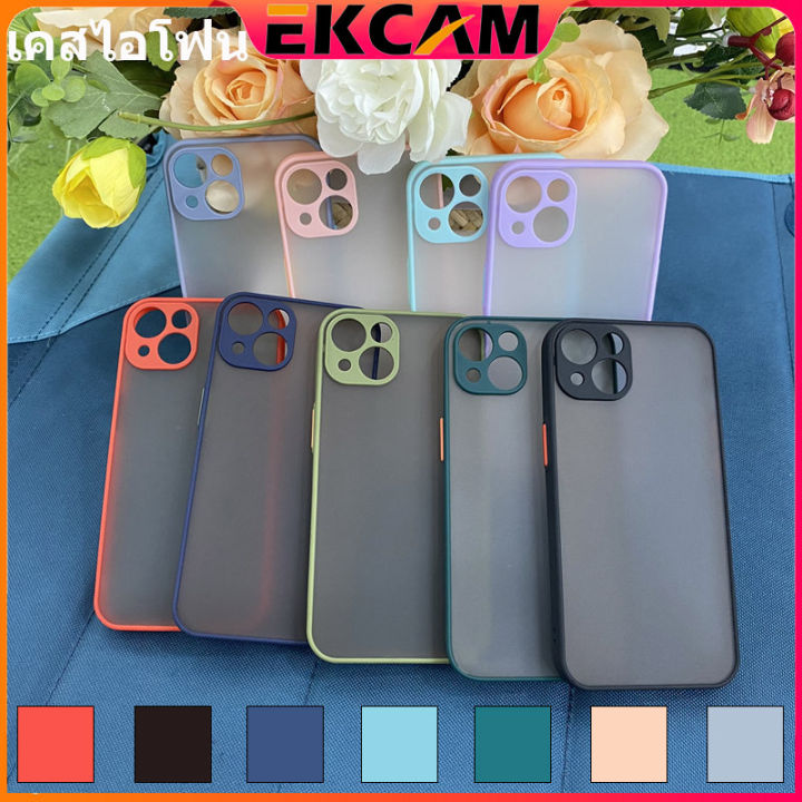 ekcam-เคสไอโฟน-13-13pro-13promax-iphone-7-7-plus-8-8-plus-x-xs-xs-max-xr-11-12-13-pro-pro-max-กรณีโทรศัพท์สี-เคสใส-เคสใสขอบสี-เคสไอโฟนสีตัด-เคสใสก
