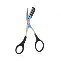 1Pc Eyebrow Trimmer Scissors Comb 3 Colors Eyelash Hair Scissors Clips Shaping Eyebrow Razor Grooming Wenk Brauw Trimmer