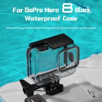 เคสกระเป๋ากล้องกันน้ำ60ม. สำหรับ Gopro Hero 8ที่ครอบดำใต้น้ำป้องกันการดำน้ำสีดำสำหรับ Go Pro 8อุปกรณ์เสริม