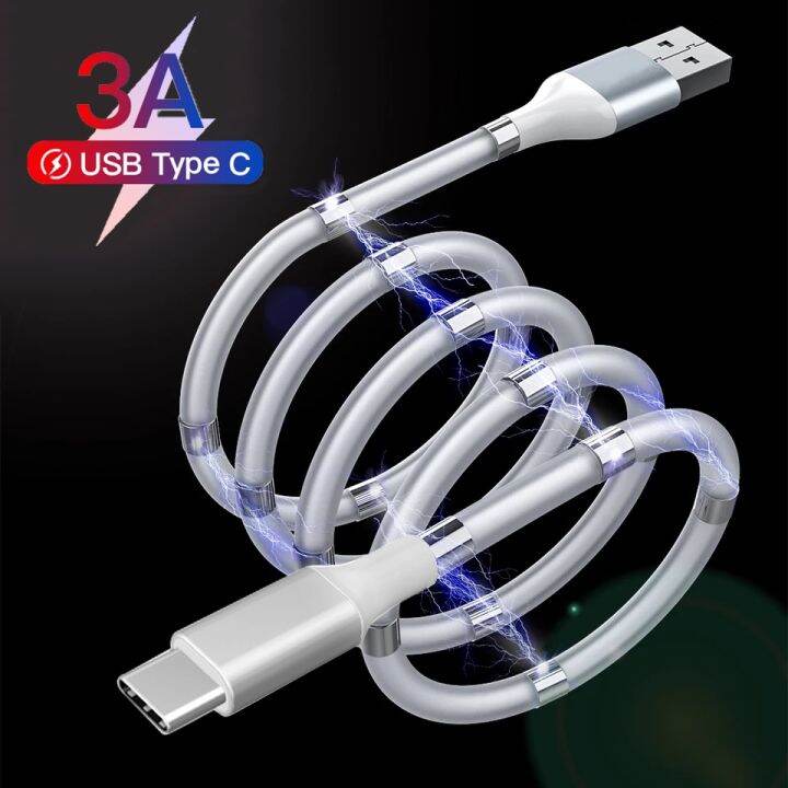 a-lovable-usb-c-magneticfast-สายชาร์จ-data-sync-cordquick-1m-type-c-usb-charger-forredmi-usb-data-line