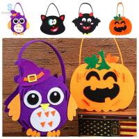 STATIONERY แบบพกพาได้ ถุงขนมฮาโลวีนแบบทำมือ ผ้าไม่ทอ ค้างคาวผีผี DIY Trick or treat BAG หัตถกรรมทำมือ กระเป๋าใส่ฟักทอง อนุบาลอนุบาล