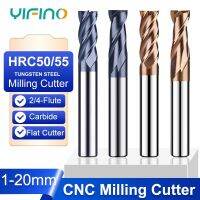 YIFINO HRC50 HRC55 2 / 4F นาโนเคลือบด้านล่างแบน Endmills ทังสเตนเหล็กคาร์ไบด์มิลลิ่งคัตเตอร์ CNC เครื่องมือ Maching เครื่องกล