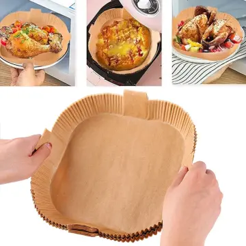 Air Fryer Parchment Paper Liners Non-Stick Disposable Air Fryer Liners  Basket Unperforated Round Parchment Paper Air Fryer Liners for Baking  Roasting Microwave 