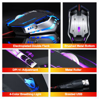 【 Cw】 RGB ส่องสว่างเมาส์สำหรับเล่นเกมสาย USB เมาส์แล็ปท็อปสก์ท็อปสำนักงานเกมที่มีสีสันเมาส์ตาแมวเมาส์สำหรับคอมพิวเตอร์พีซีแล็ปท็อป 【hot】